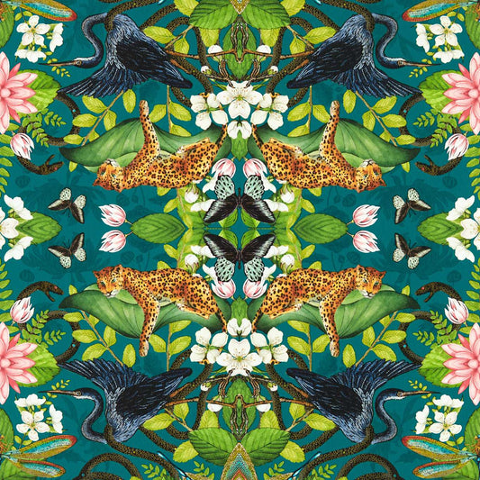 Wonderlust Tea Story Wallpaper - Dove - Clarke & Clarke - W0136/02 - Premier Wallcovering