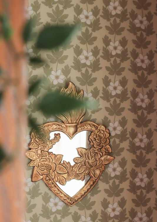 Wood Anemone Wallpaper - Beige - Summer Gray - Premier Wallcovering