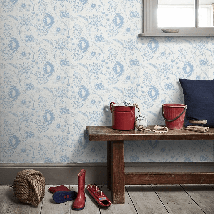 Woodblock Mono Wallpaper - Juniper - Little Greene - 0291WOJUNIP - Premier Wallcovering