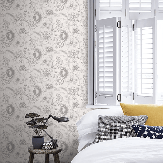 Woodblock Mono Wallpaper - Dolphin - Little Greene - 0291WODOLPH - Premier Wallcovering