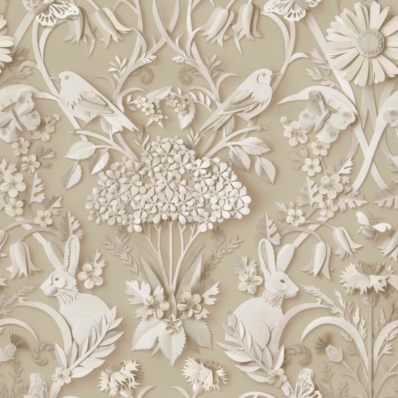 Woodland 3D Effect Wallpaper - Natural - Fine Décor - FD43606 - Premier Wallcovering
