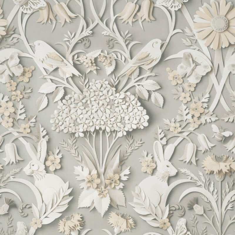 Woodland 3D Effect Wallpaper - Soft Grey - Fine Décor - FD42952 - Premier Wallcovering