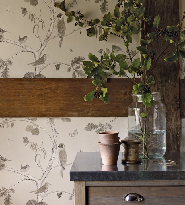 Woodland Chorus Wallpaper - Sepia/Neutral - DWOW215704 - Sanderson - Premier Wallcovering