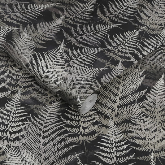 Woodland Fern Wallpaper - Charcoal - Clarissa Hulse - 120366 - Premier Wallcovering