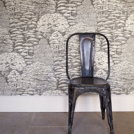 Woodland Toile Wallpaper - Ivory/Charcoal - DWOW215716 - Sanderson - Premier Wallcovering