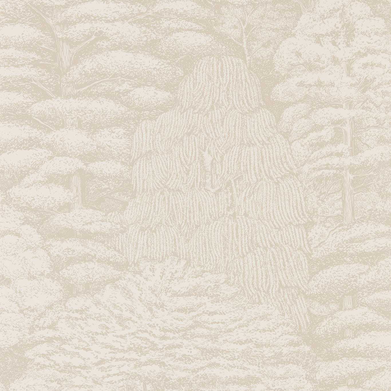 Woodland Toile Wallpaper - Ivory/Neutral - DWOW215717 - Sanderson - Premier Wallcovering