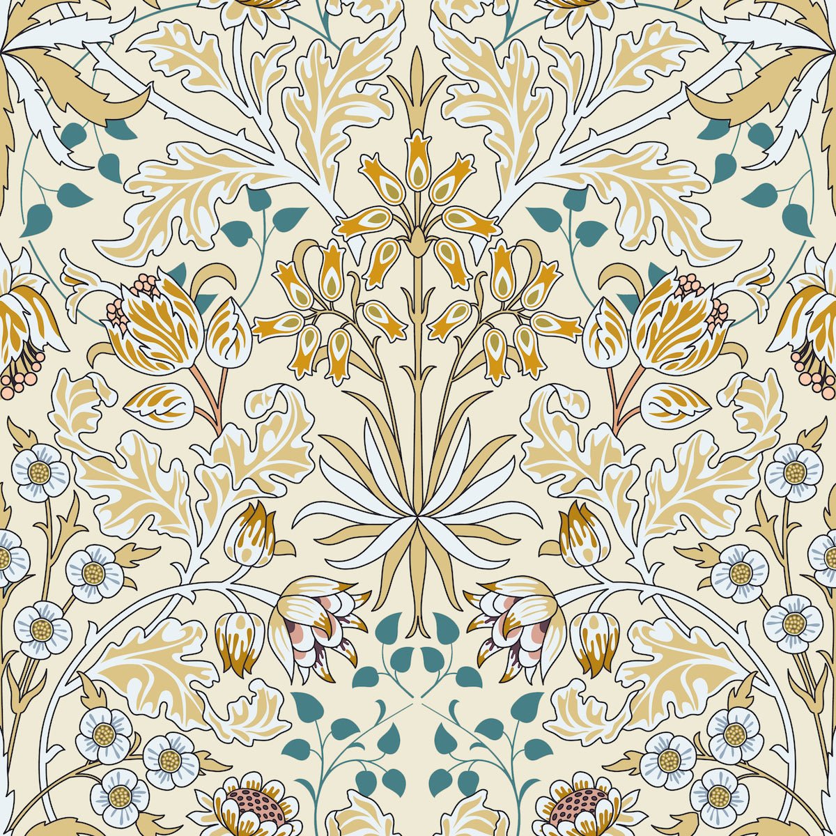 Morris Collections - 1080 - Woodland Wallpaper - Cream - Premier Wallcovering