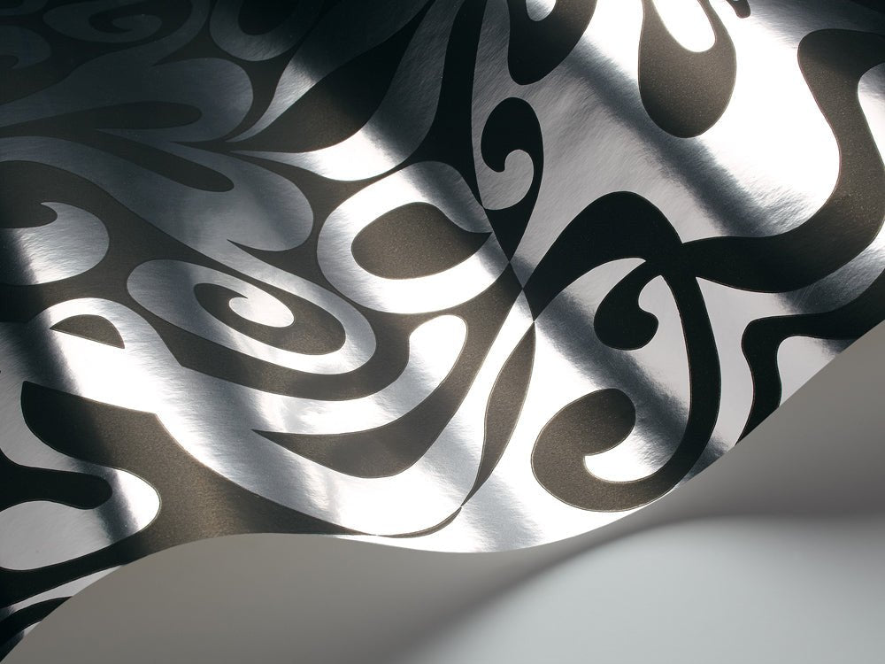 Woodstock Wallpaper - Foil on Black - 69/7127 - Cole & Son - Premier Wallcovering