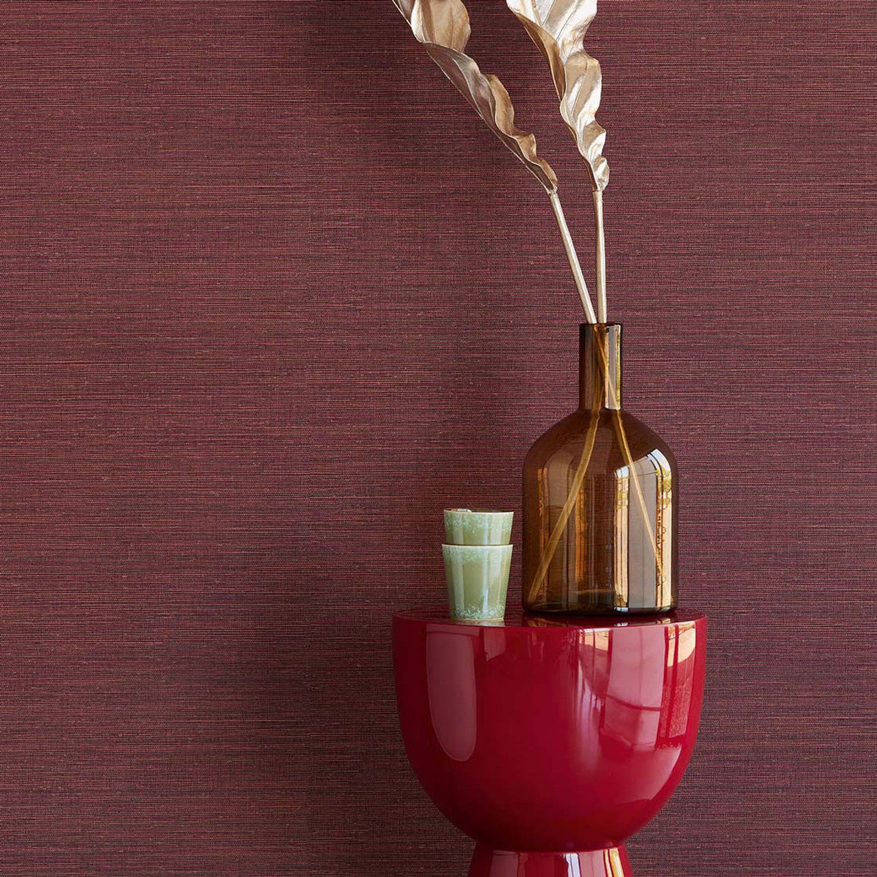 Woven Canvas Wallpaper - Pink - Eijffinger - 313505 - Premier Wallcovering