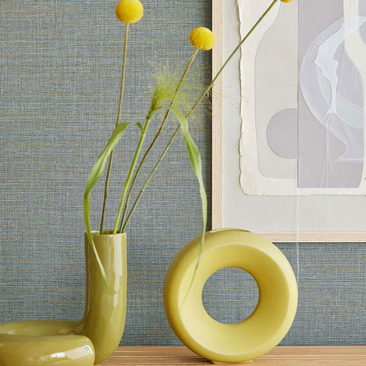 Woven Canvas Wallpaper - Blue - Eijffinger - 313507 - Premier Wallcovering