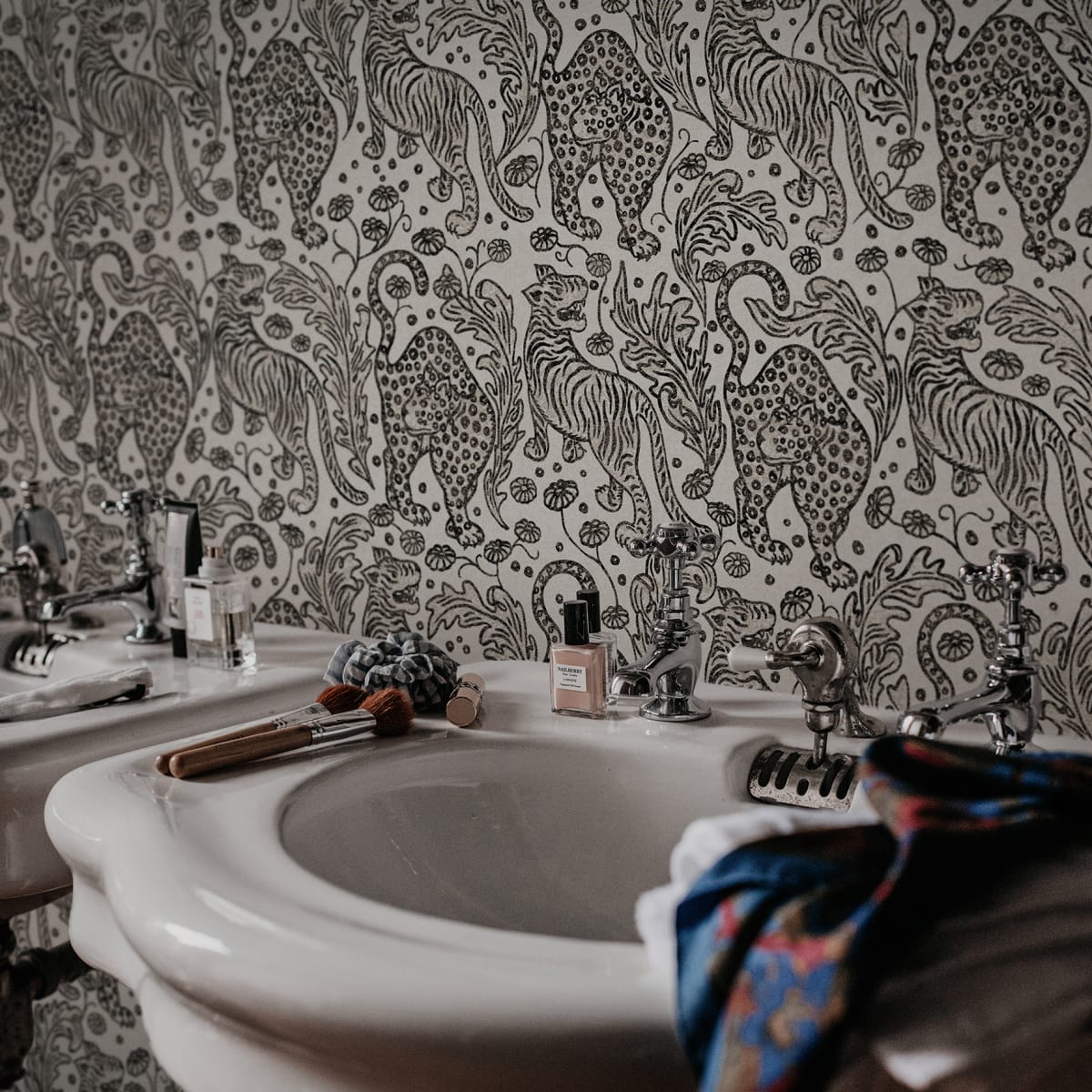 Year Of The Tiger Wallpaper - Graphite - Rebel Walls - R19215 - Premier Wallcovering