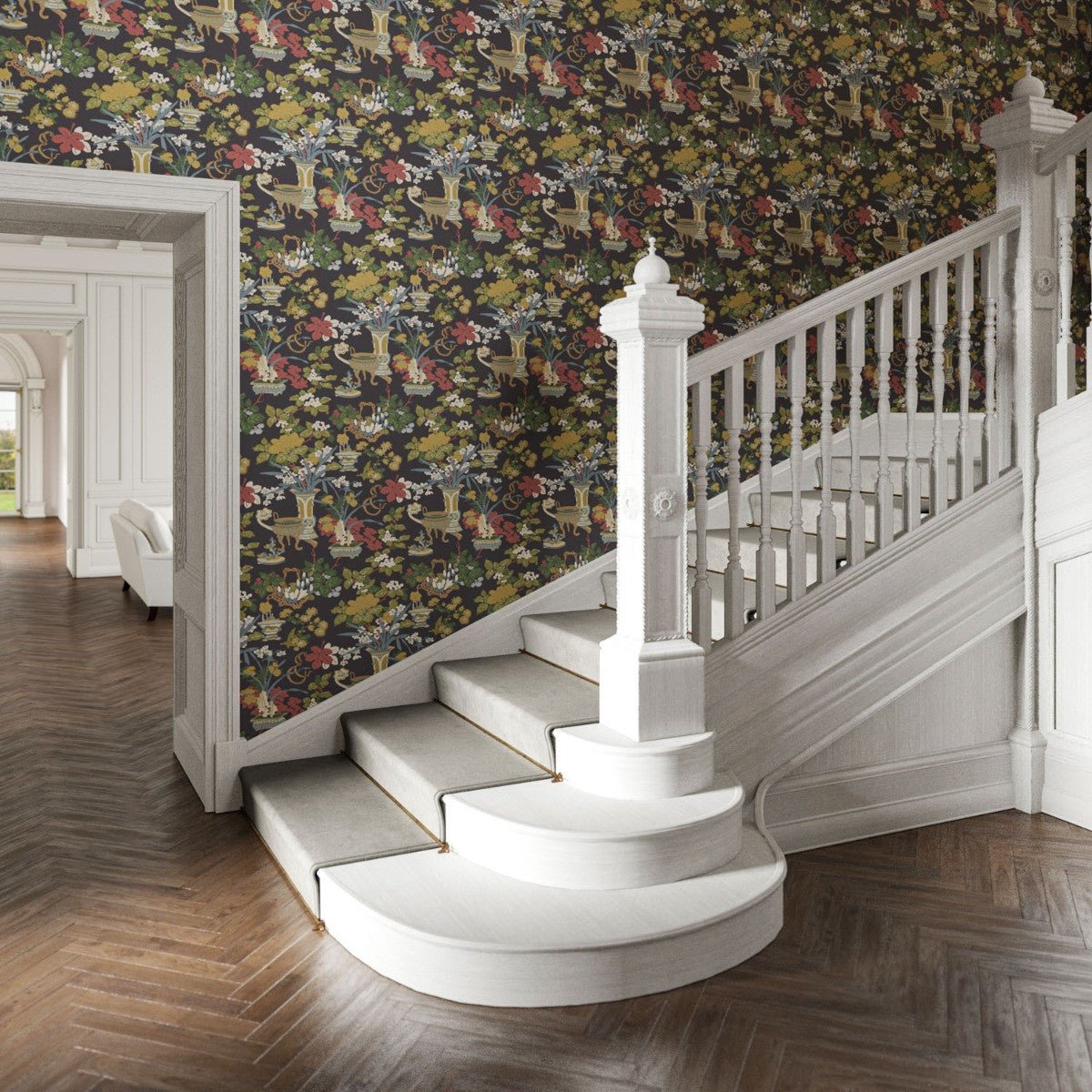 Yentai Wallpaper - Navy - Warner House - Premier Wallcovering
