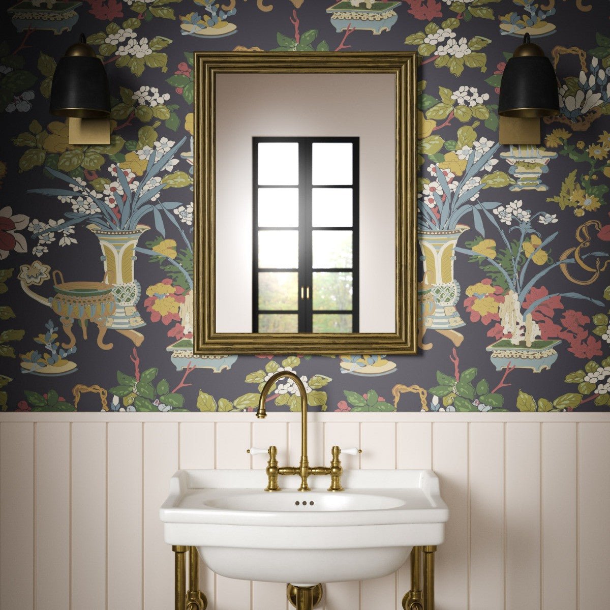 Yentai Wallpaper - Navy - Warner House - Premier Wallcovering