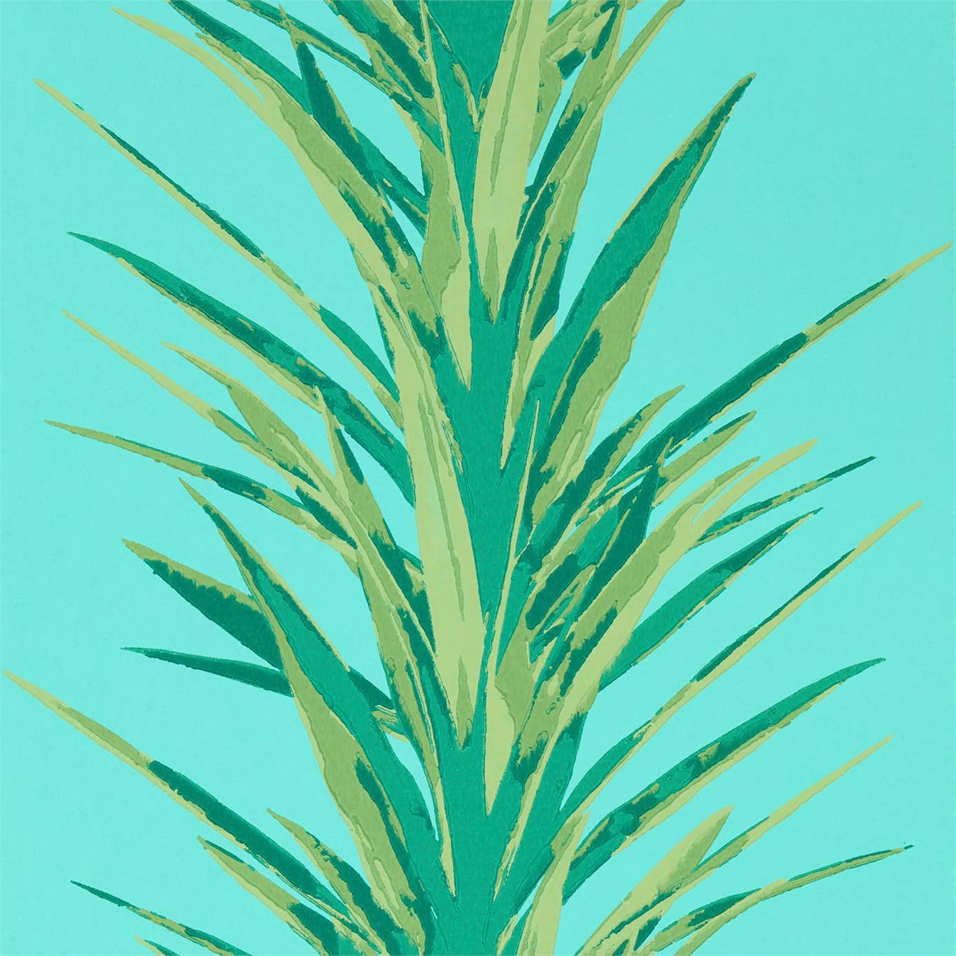 Yucca Wallpaper - Sky/Green - Sanderson - DGLW216648 - Premier Wallcovering