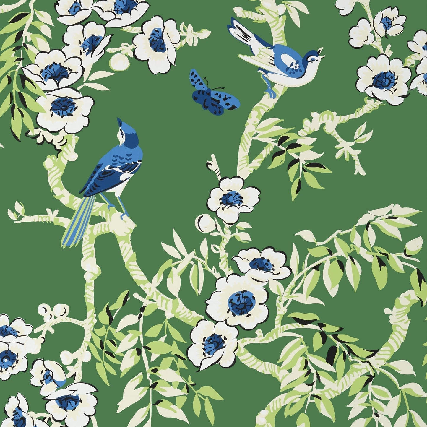 Yukio Wallpaper - Green - Thibaut - T20841 - Premier Wallcovering