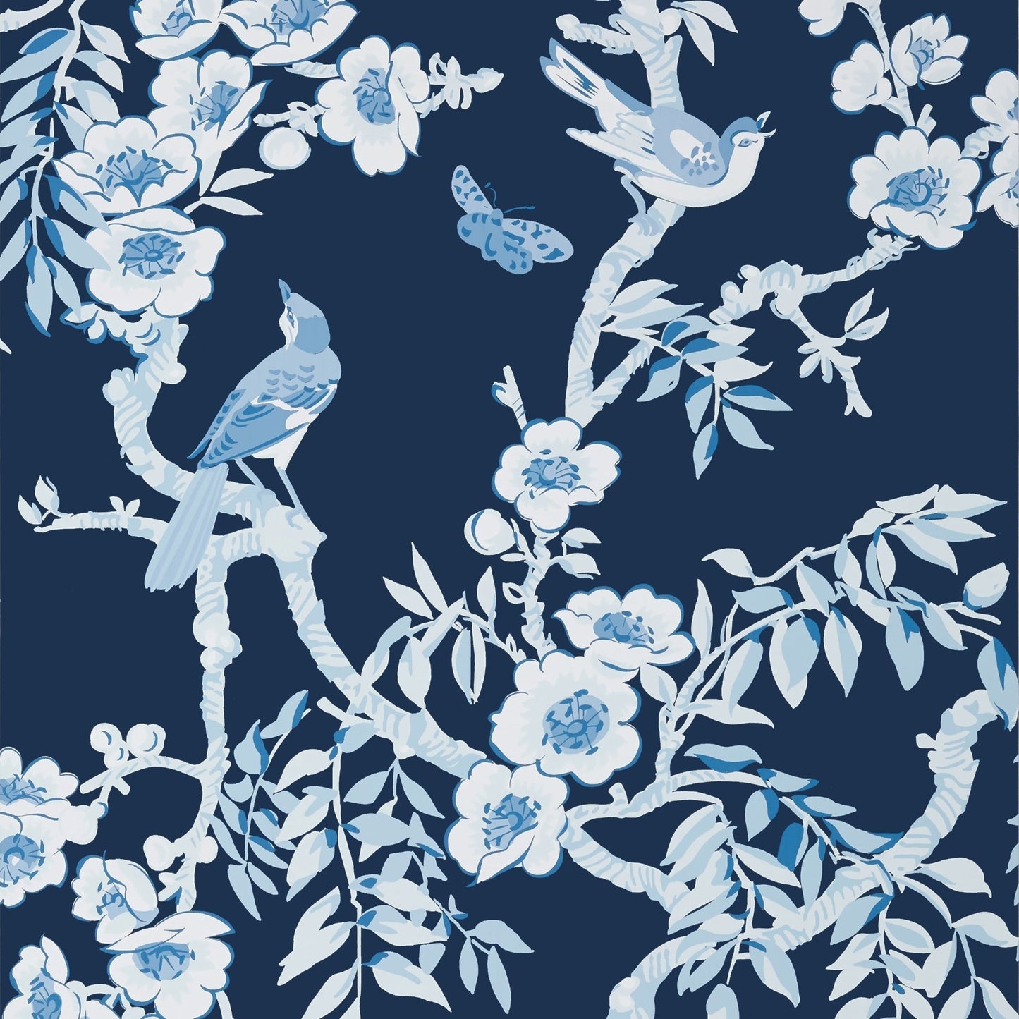 Yukio Wallpaper - Navy & White - Thibaut - T20844 - Premier Wallcovering