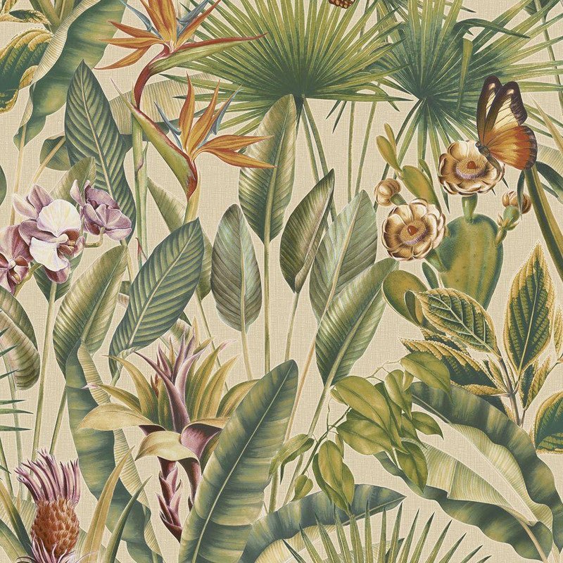 Zanzibar Vasari Wallpaper - Cream - Rasch - 400020 - Premier Wallcovering