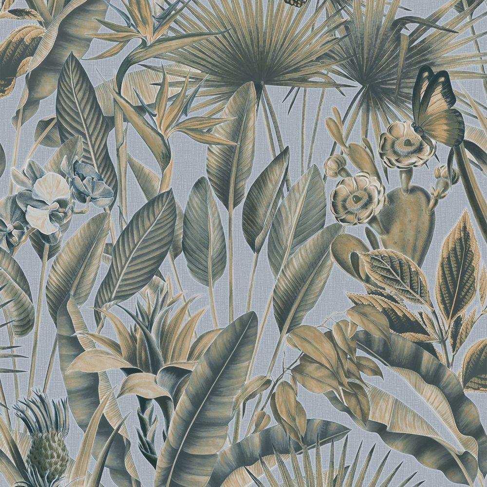 Zanzibar Vasari Wallpaper - Chalky Blue - Rasch - 400013 - Premier Wallcovering