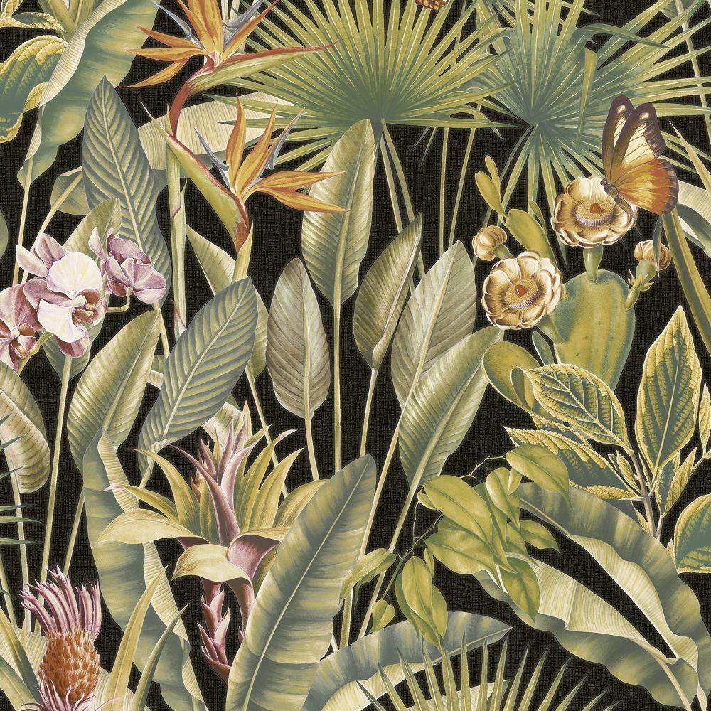 Zanzibar Vasari Wallpaper - Black - Rasch - 400006 - Premier Wallcovering