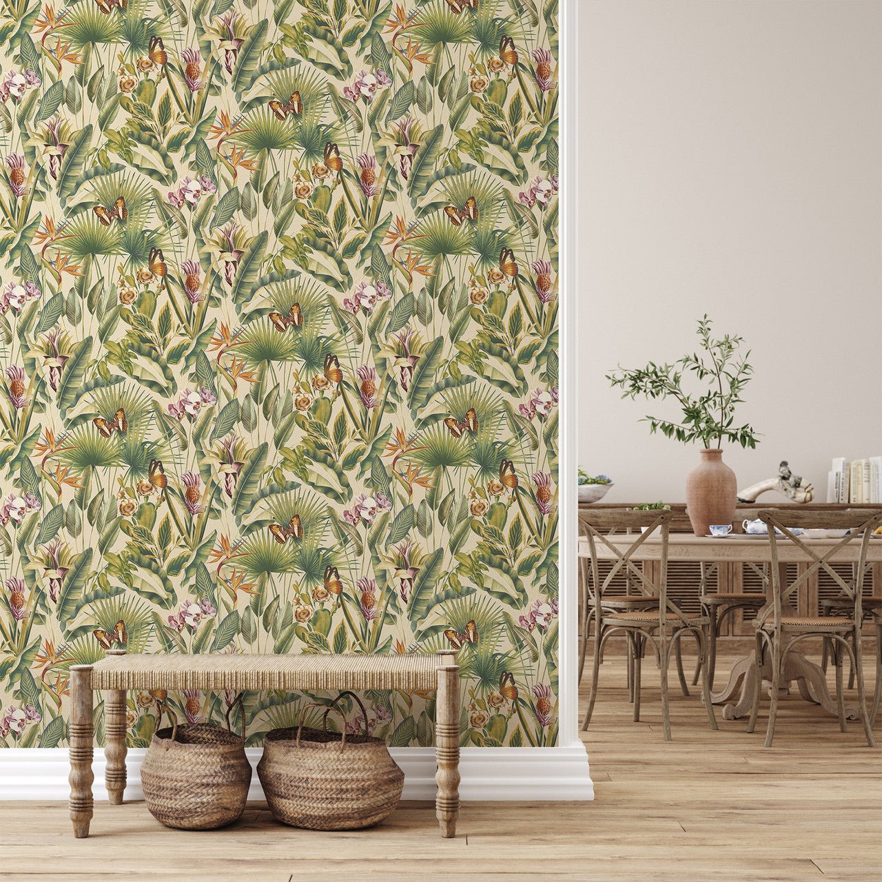 Zanzibar Vasari Wallpaper - Cream - Rasch - 400020 - Premier Wallcovering