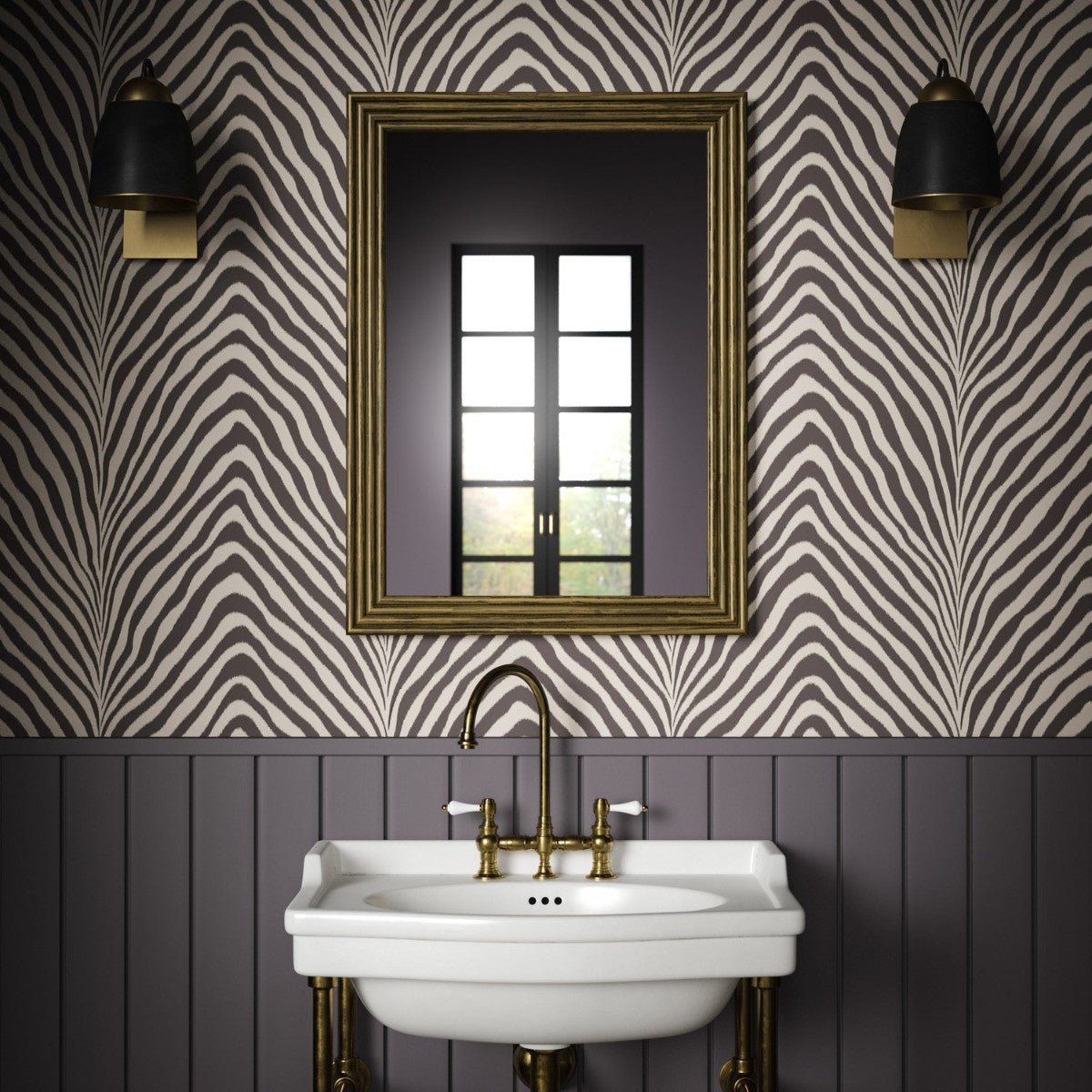 Zebra Wallpaper - Espresso - Warner House - Premier Wallcovering
