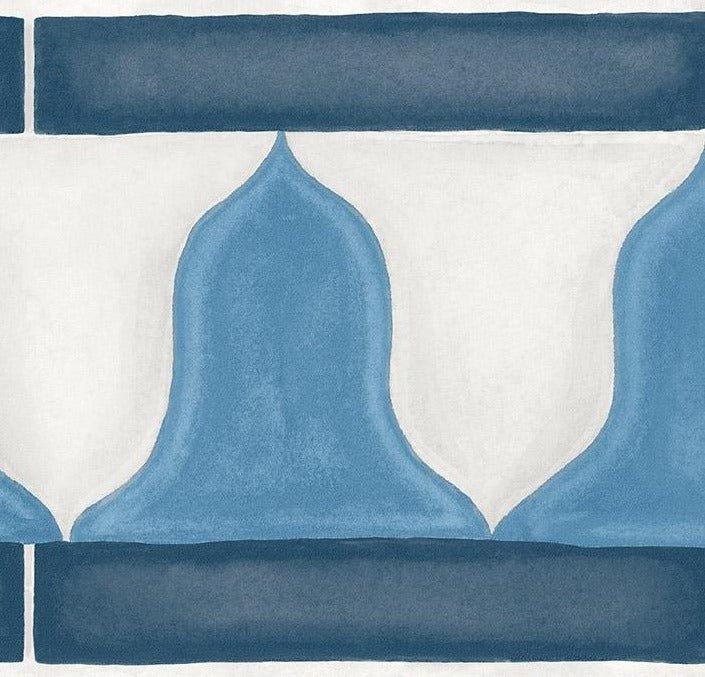 Zellige Border Wallpaper - China Blue & White - 113/12036 - Cole & Son - Premier Wallcovering