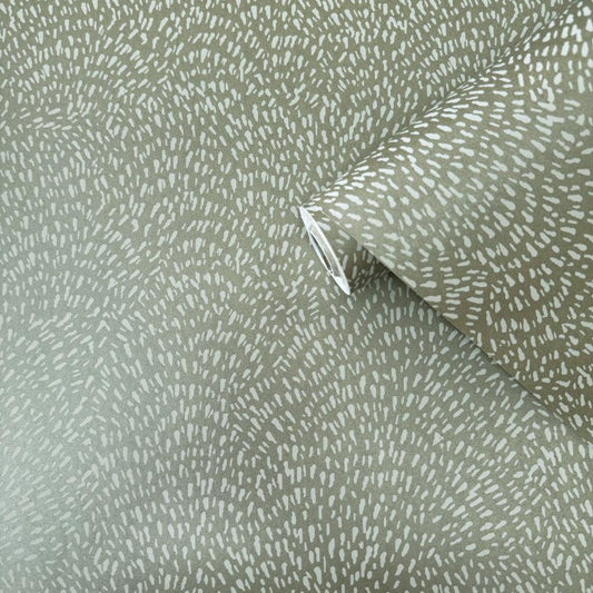 Zen Fan Fleck Wallpaper - Green - Galerie - DWP0363 - 01 - Premier Wallcovering