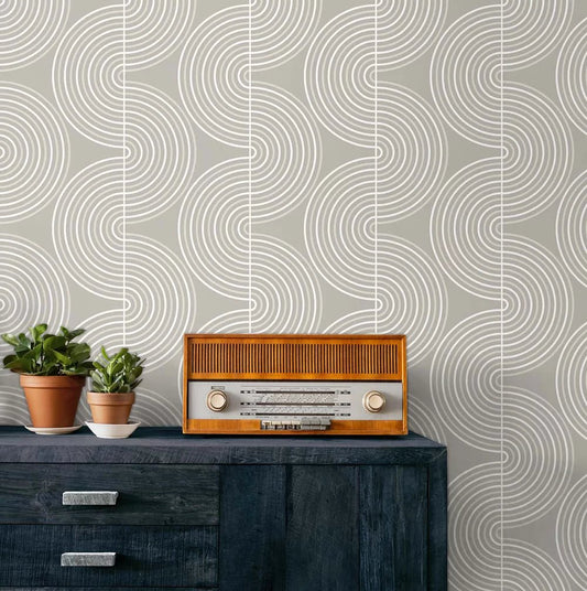 Zen Geo Wallpaper - Grey - NextWall - NW44205 - Premier Wallcovering