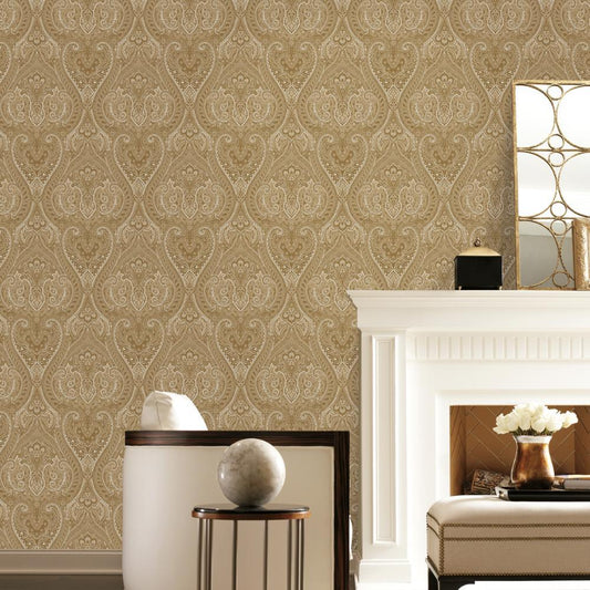 Zen Lace Wallpaper - Gold - Galerie - AM22002 - 1 - Premier Wallcovering