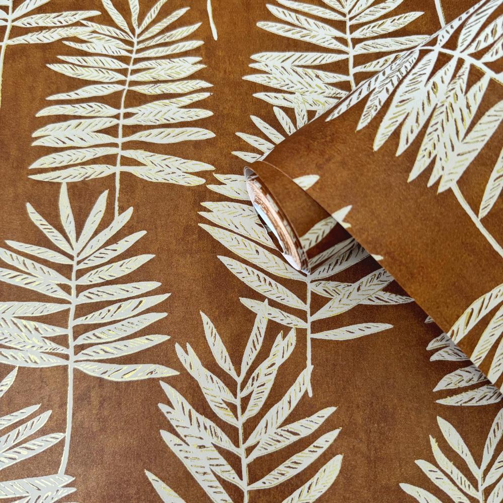 Zen Tumbling Leaf Wallpaper - Green - Galerie - DWP0365 - 01 - Premier Wallcovering