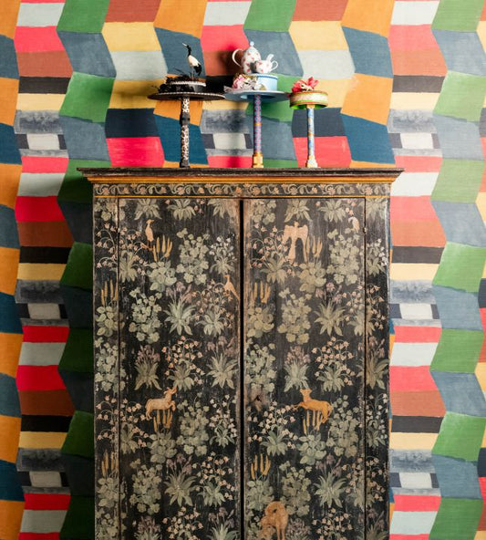 Zig Zag Grass Cloth Wallpaper - Cobalt - Christopher Farr Cloth - CFW213 - 01 - Premier Wallcovering