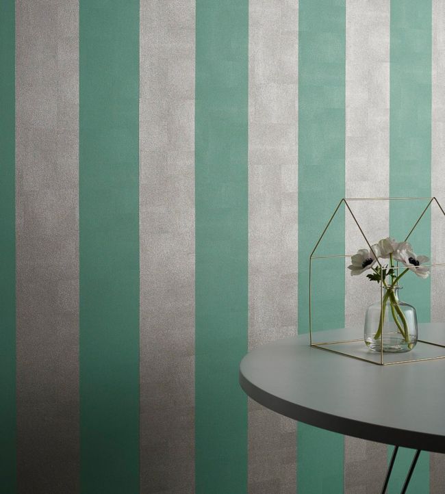 Zingrina Stripe Wallpaper - Grey - Osborne & Little - W6904-07 - Premier Wallcovering