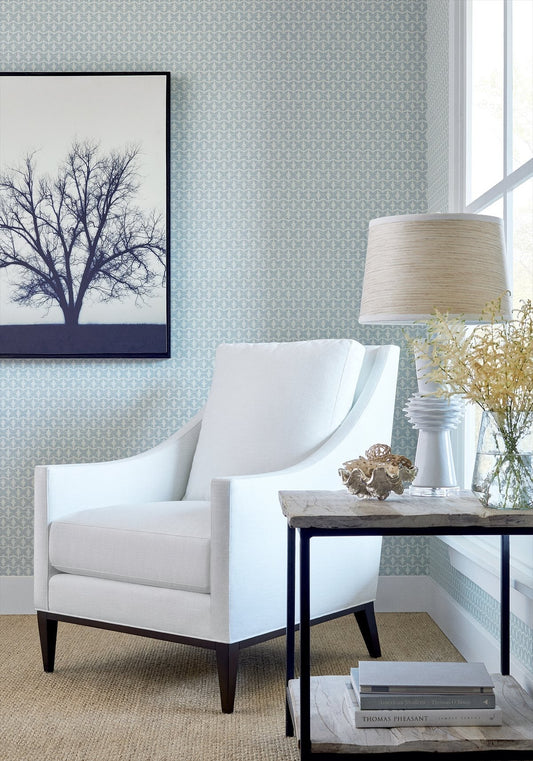 Zion Wallpaper - Navy - Thibaut - T10913 - Premier Wallcovering