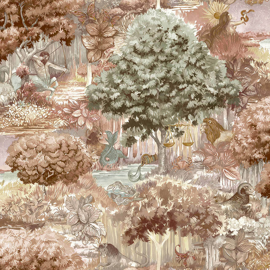 Zodiac Wallpaper - Burnt Orange - Holden Décor - 91541 - Premier Wallcovering