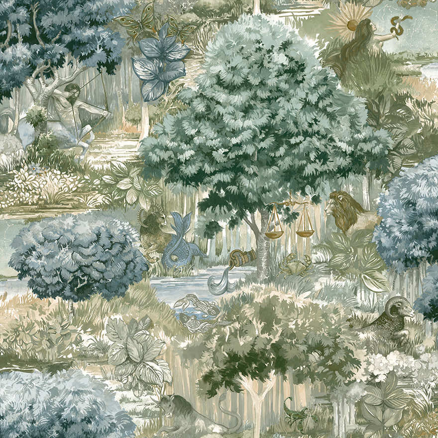 Zodiac Wallpaper - Blue Green - Holden Décor - 91542 - Premier Wallcovering