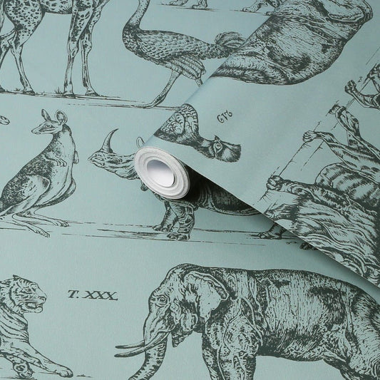 Zoology Wallpaper - Blue - Superfresco Easy - 117806 - Premier Wallcovering