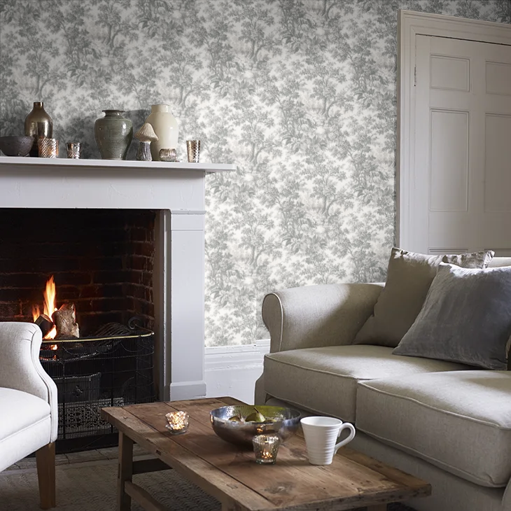 0284SGMOSSZ - Stag Toile Wallpaper - Moss - Little Greene