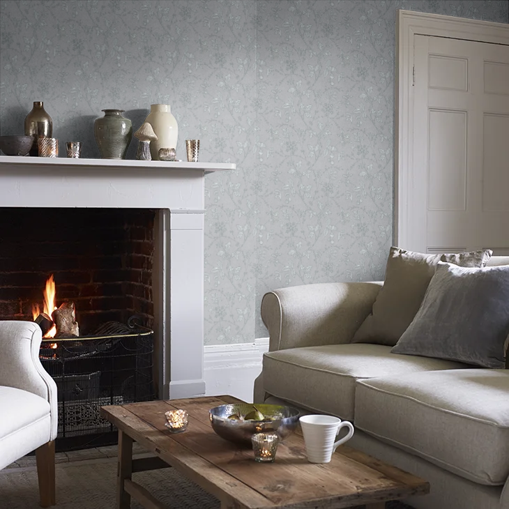 0291WRLEADZ - Wrest Trail Wallpaper - Lead - Little Greene