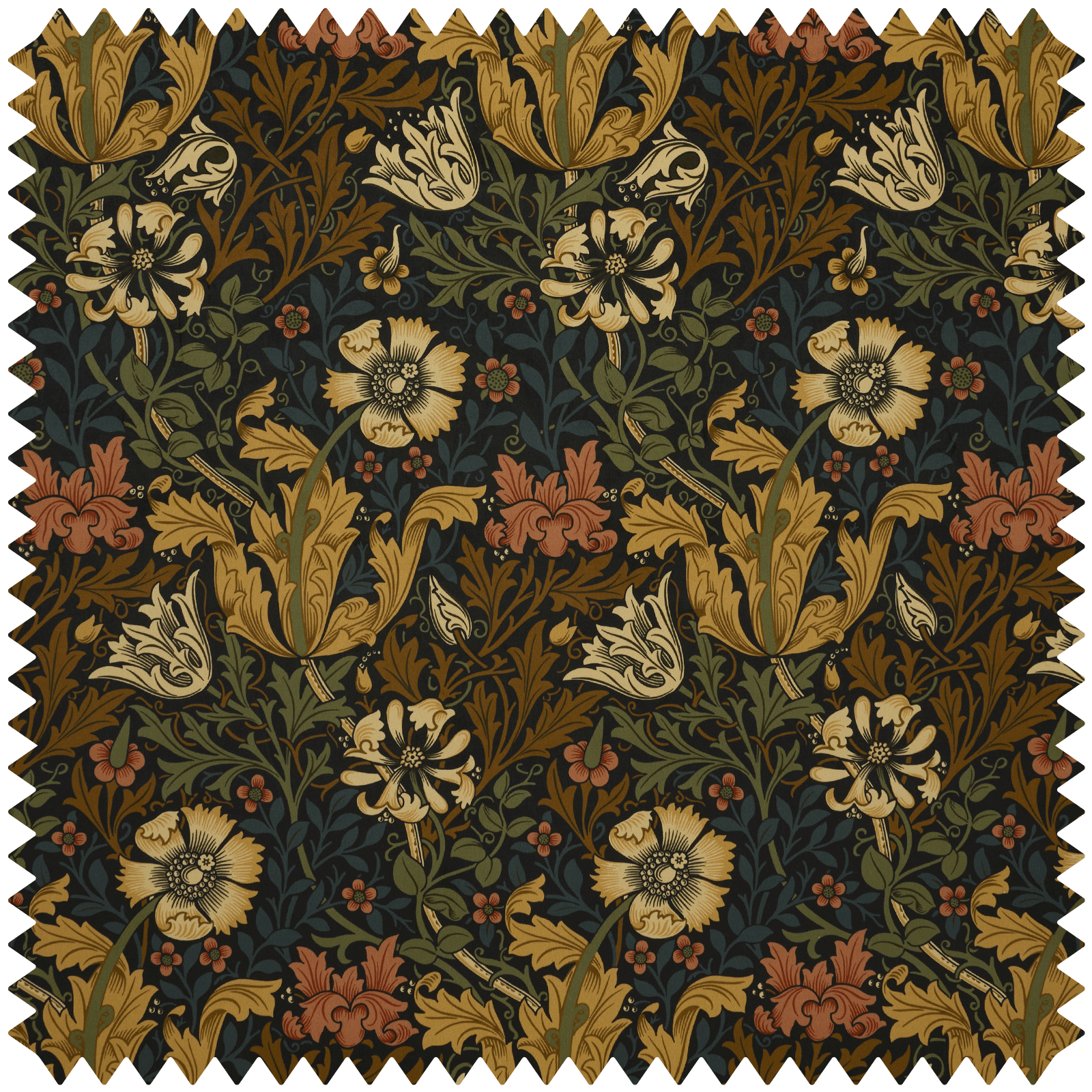1-FA-COM-VE-MID-XXX-XXX - Compton Velvet Fabric - Midnight - House of Hackney