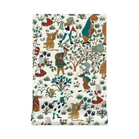 1-WA-ALI-DI-ECR-XXX - Alice In Wonderland Wallpaper - Cream - House of Hackney