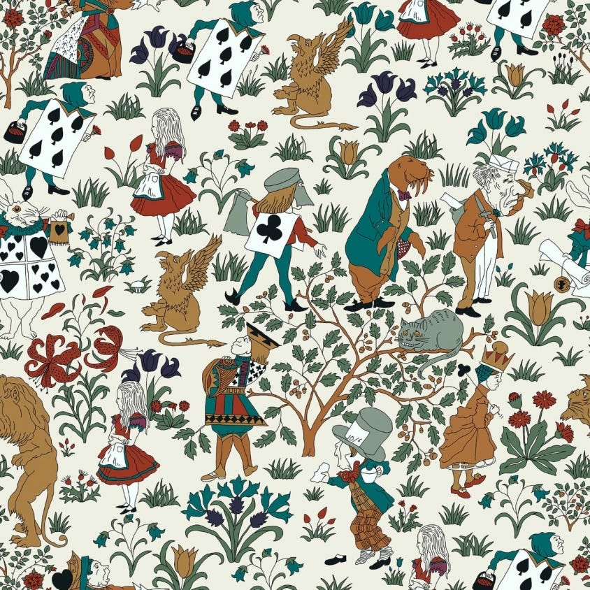 1-WA-ALI-DI-ECR-XXX - Alice In Wonderland Wallpaper - Cream - House of Hackney
