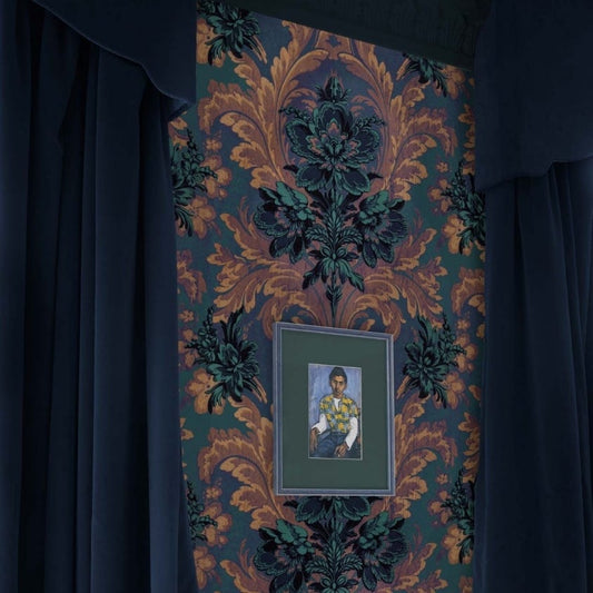 1-WA-AMA-DI-INK-XXX - Amarantha Wallpaper  - Ink - House of Hackney
