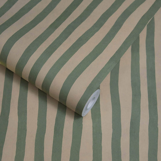 1-WA-ATS-DI-EUA-XXX - Artist's Stripe Wallpaper - Euphorbia & Alabaster - House of Hackney