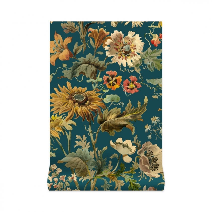1-WA-AVA-DI-PET-XXX - Avalon Wallpaper - Petrol - House of Hackney