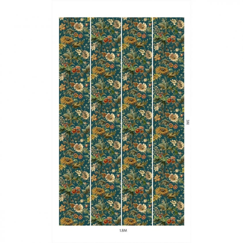 1-WA-AVA-DI-PET-XXX - Avalon Wallpaper - Petrol - House of Hackney