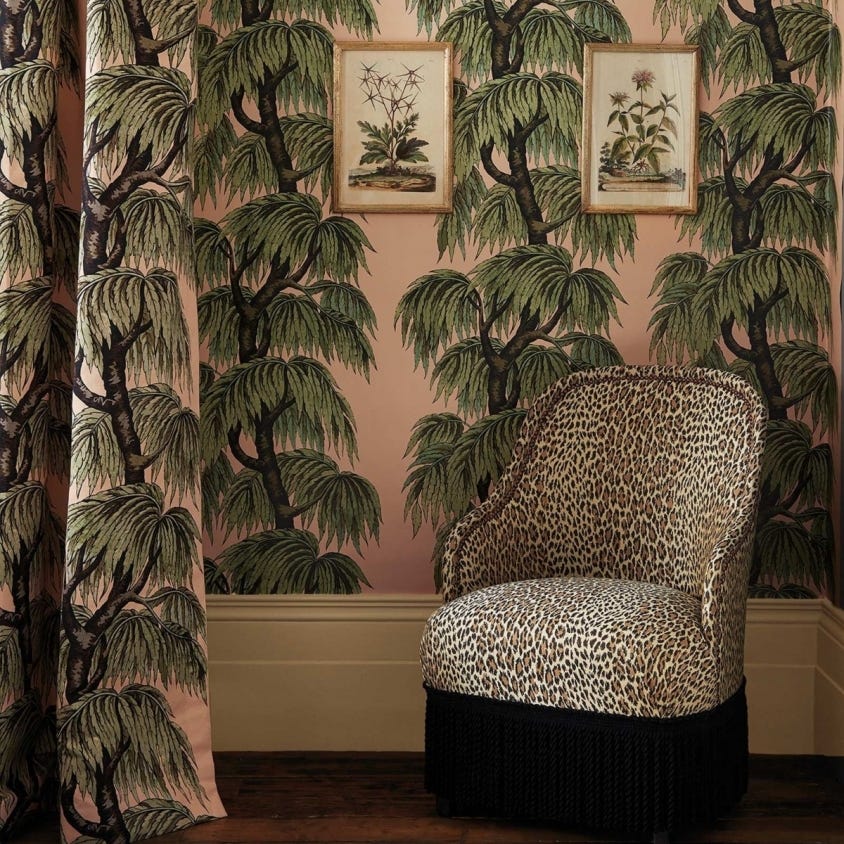 1-WA-BAB-DI-BLS-XXX - Babylon Wallpaper - Blush / Willow - House of Hackney