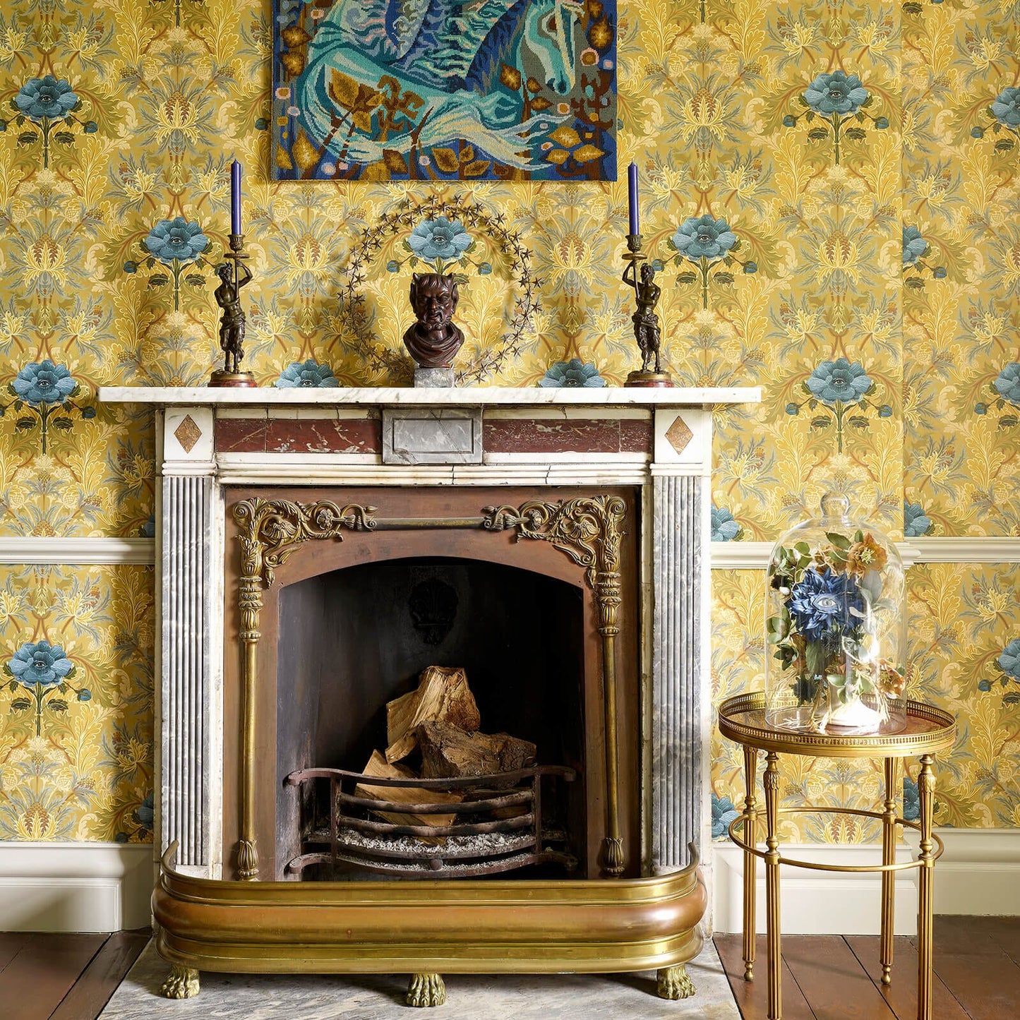1-WA-BRW-DI-AUO-XXX - The Blue Rose Weeping Wallpaper - Aurelian - House of Hackney