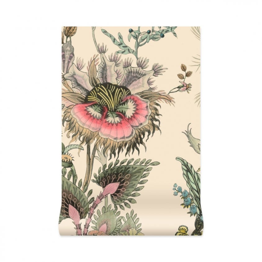 1-WA-FLF-DI-ECR-XXX - Flora Fantasia Wallpaper - Ecru - House of Hackney