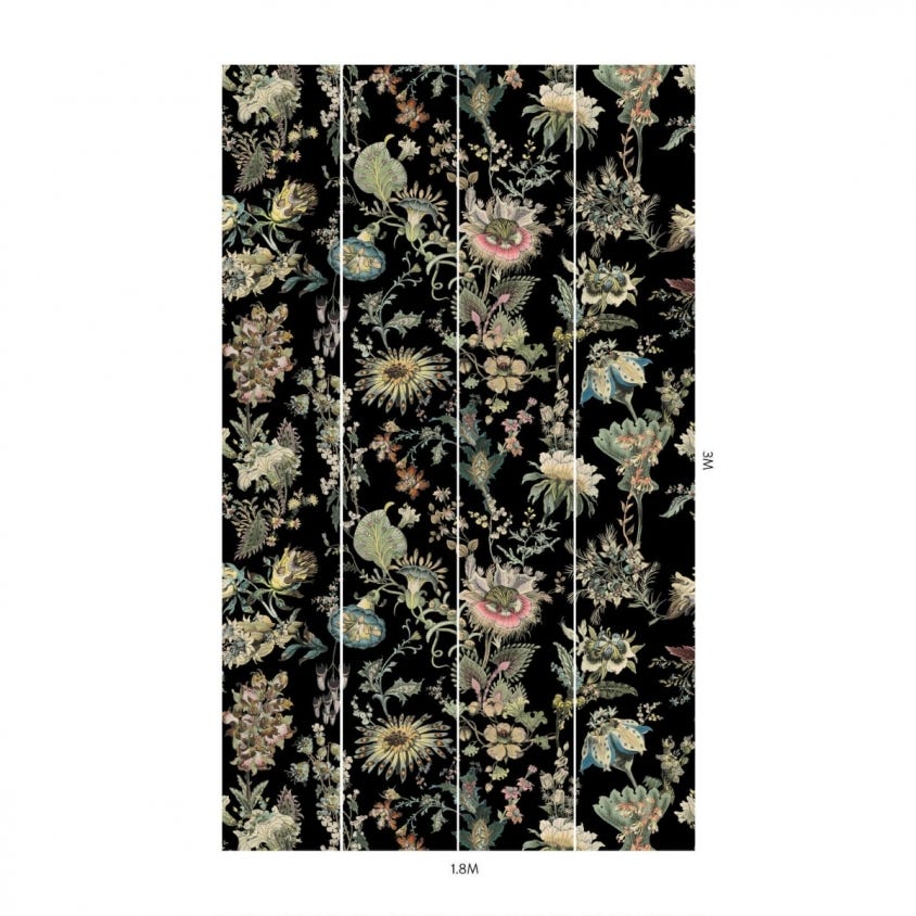1-WA-FLF-DI-NOI-XXX - Flora Fantasia Wallpaper - Noir - House of Hackney