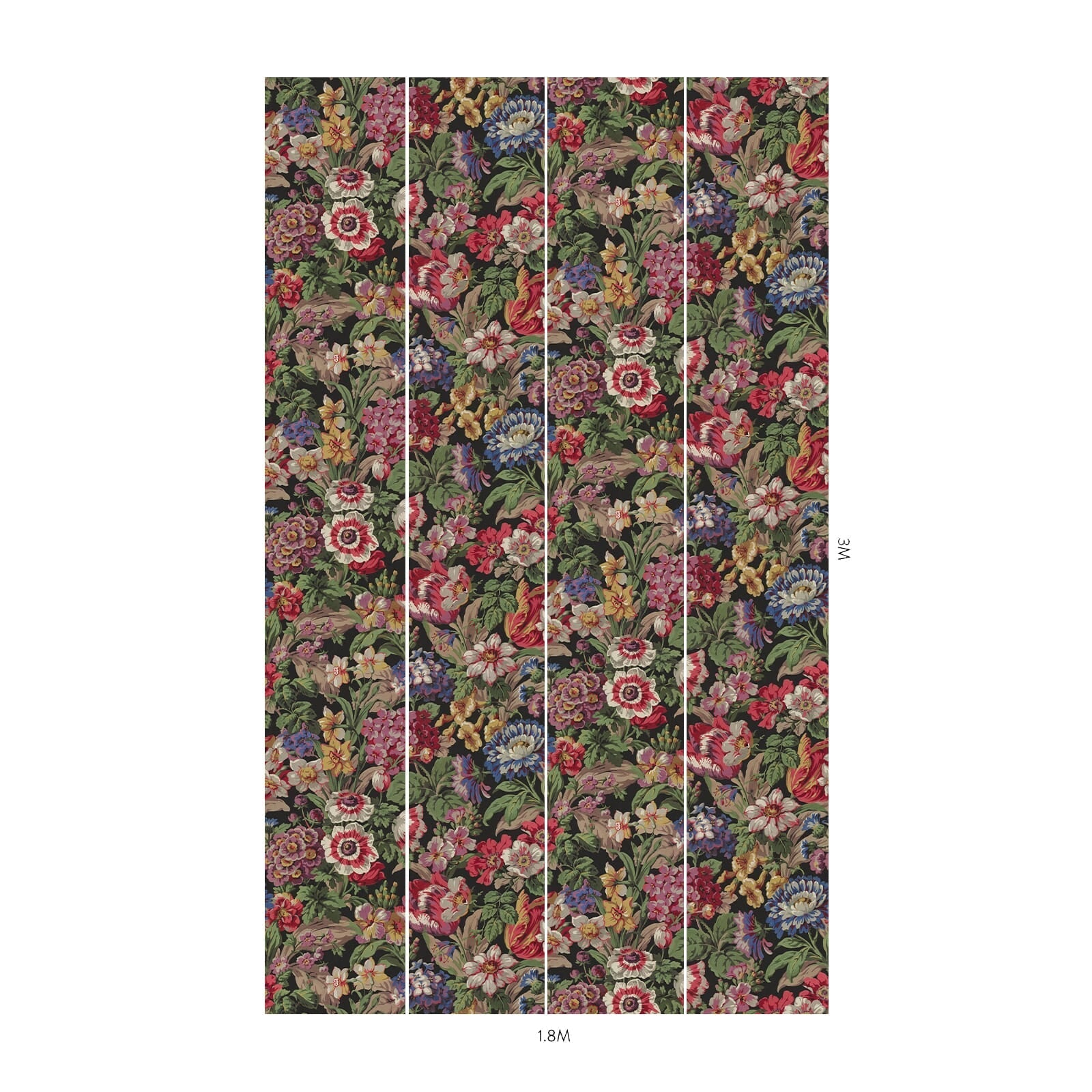 1-WA-FLS-DI-NOI-XXX - Florescence Wallpaper - Noir - House of Hackney